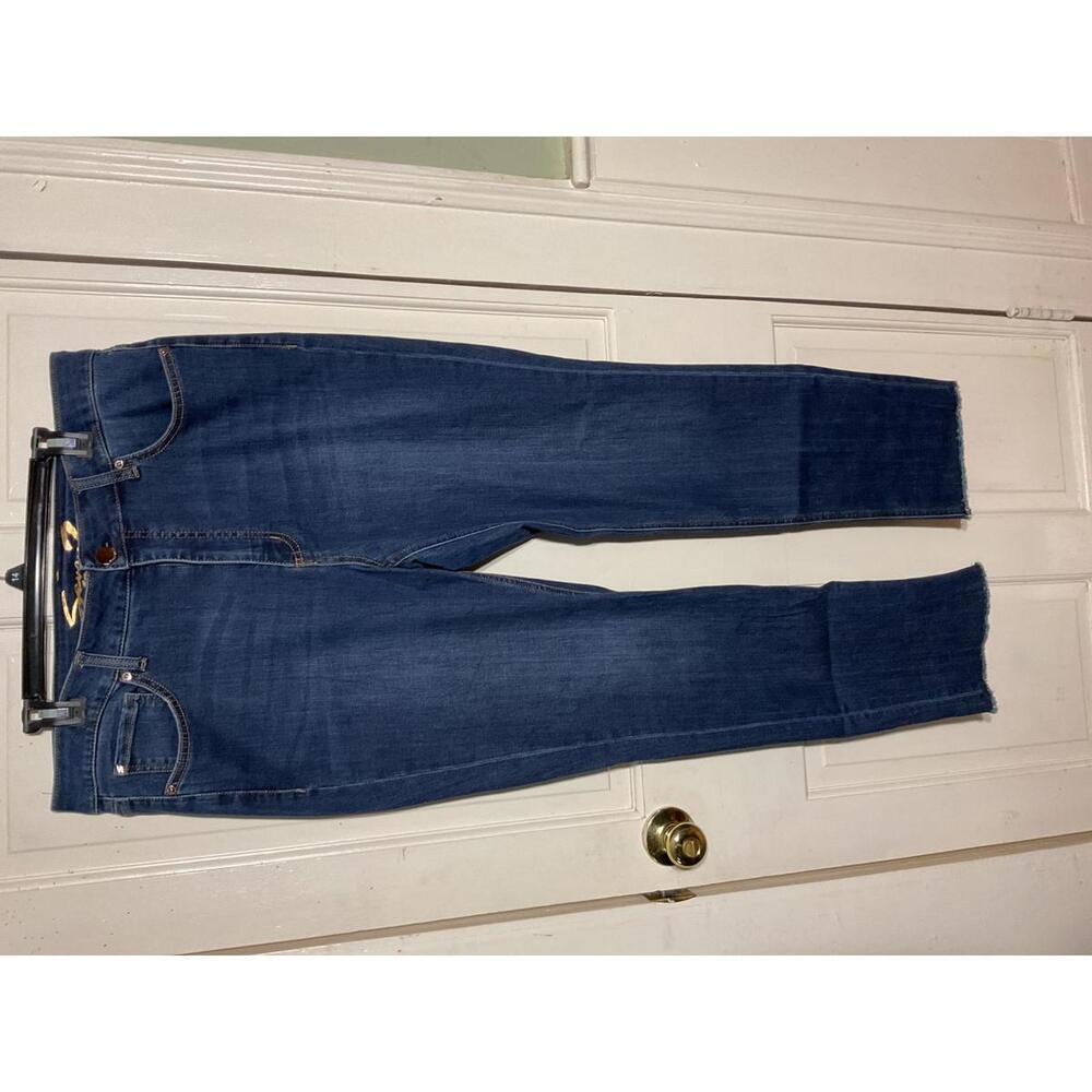 Seven7 high rise slim straight plus size 14 blue jeans